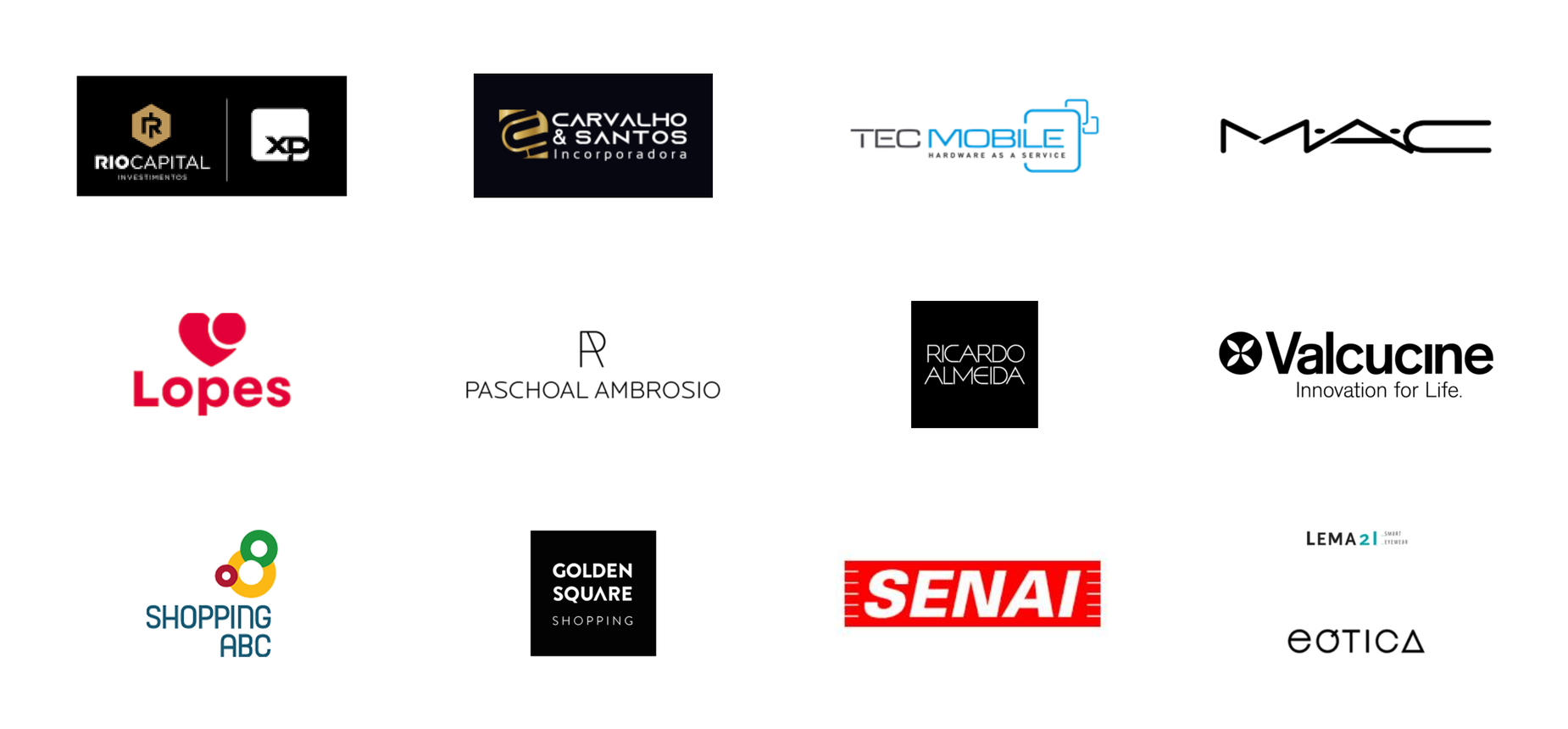 Logos de empresas atendidas por Ale Cortat